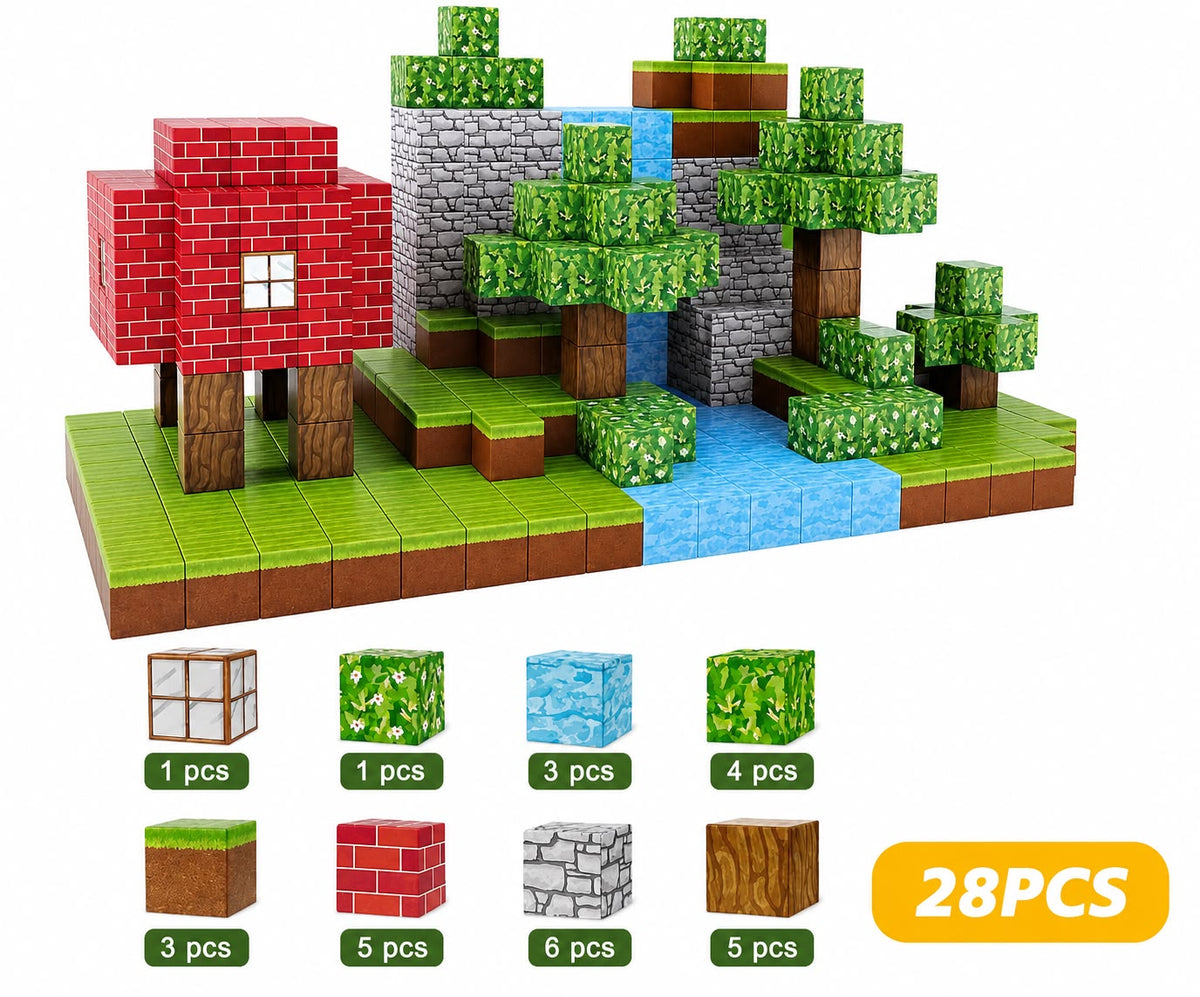 BLOQUES MAGNÉTICOS PREMIUM 28 PIEZAS