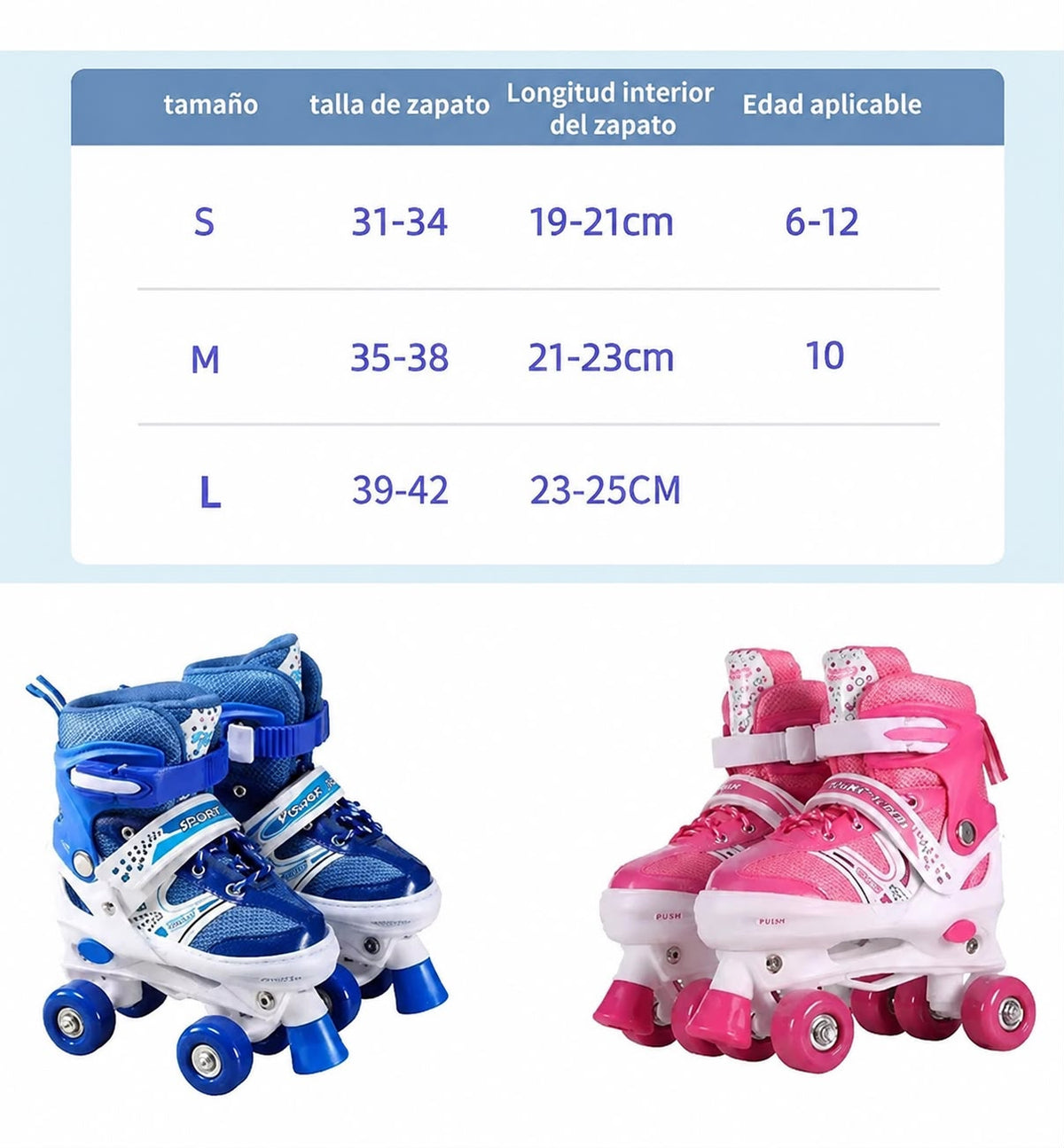 Patines Ajustables para Niños Azul